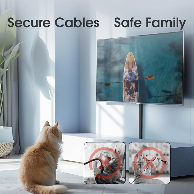 Large Cord Hider - 47in Wire Hiders for TV on Wall, Paintable Cable Hider, X-Large Cable Management Kit, Cord Hiding for Wall, W1.6in H0.8in, Black
