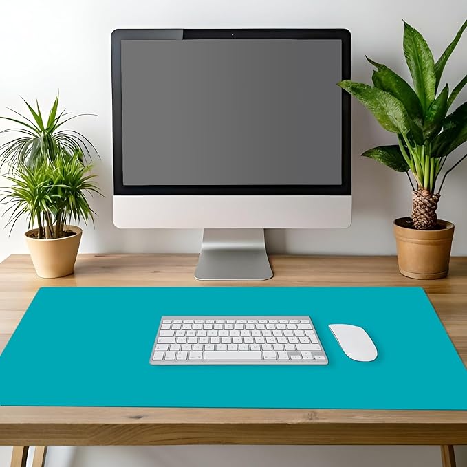 CounterArt Large Teal Waterproof Desk Protector 32” x 16” Made in The USA Desk Mat Office Mat Large Mouse Pad