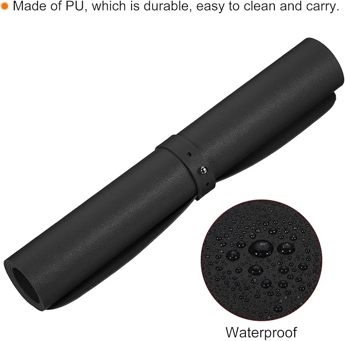 PATIKIL 28"x14" Desk Mat Protector, PU Leather Non-Slip Waterproof Keyboard Pad Writing Mat for Office Home, Black (Pack of 2)