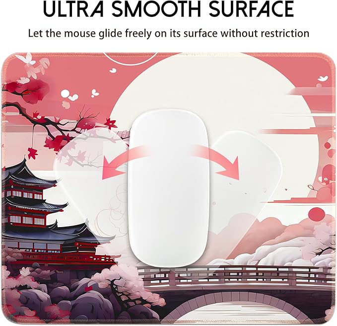 FreeNook Japanese Small Gaming Mouse Pad 10.2 x 8.3 in Computer Mouse Pad Anime Gaming Mousepad, Expanded Architecture Cute Desk Pad with Nop-Slip Suitable for Home Office