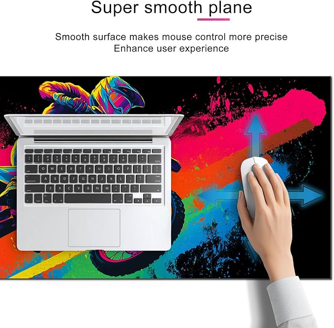 HOMETITUTE XL Desk Pad 31.5 x 11.8 Inch Neon Motorcycle Gaming Mouse Pad Large Extended Keyboard Mat Non Slip Computer Mouse Pads Waterproof Desk Mat for Office Home Gamer Accessories