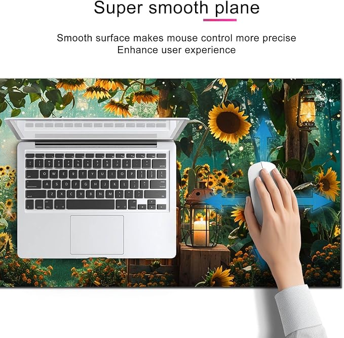 HOMETITUTE Mouse Pad 31.5 x 11.8 Inch XL Large Desk Mat Sunflower Extended Keyboard Pad Non Slip Computer Mat Waterproof Gaming Mouse Pad Nature Style Mousepad Desk Accessories for Home Office Setup