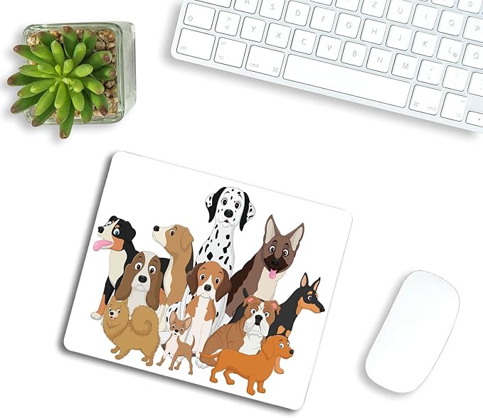 Small Mouse Pad 7.9 x 9.5 Inch, Funny Dogs Cartoon Mousepad with Washable Non-Slip Rubber Base Mousepads, Computer Mouse Pads for Wireless Mouse