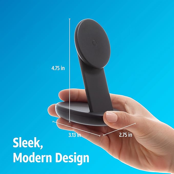 AT&T 15W Wireless Charging Stand – USB-C PD Fast Charger with Magnetic Snap-On Alignment, Portrait/Landscape Viewing Support, Compact Case-Friendly Design, Qi-Enabled Charging – Black