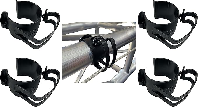 4pcs SET - Black Snap Clamp - Cable Management Clamp for 50mm (2") truss
