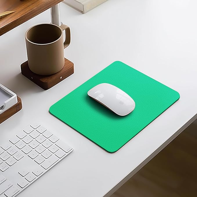 Leather Desk pad Protector, Office Mat, Large Mouse Mat, Non-Slip PU Leather Blotter, Laptop Desk Pad,Waterproof Laptop Computer Desk Keyboard Mat for Office/Work/Home/Decor (Green, 11in*8in)