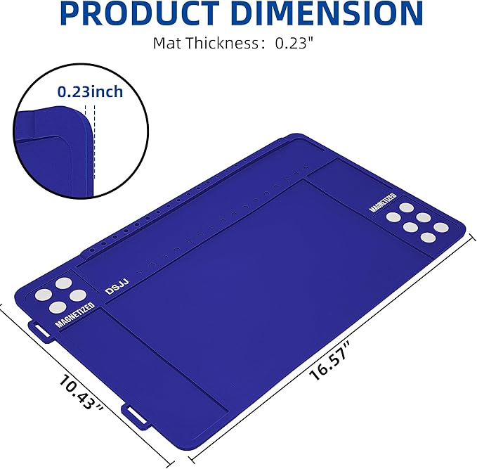 CKPART Gun Cleaning Mat, Premium Magnetic Pad With Organizer Parts Tray, Anti-Slip Rubberized Pistol Mat, Protective Workbench Mat for Gun Cleaning (16.5"x 10.43")