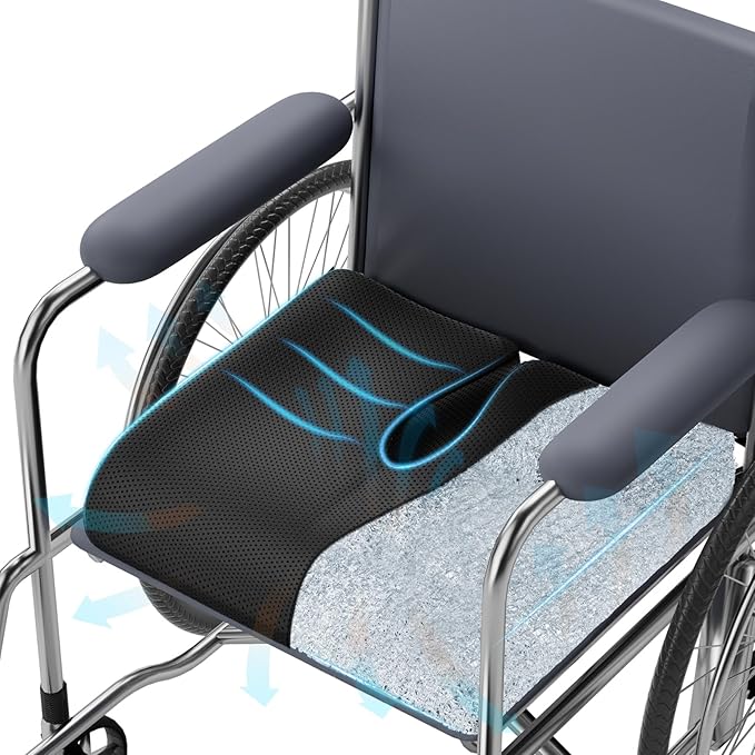 Breathable Chair Cushion,18x16 Office Chair Pad Wheelchair Wheel Chair Seat Cushion for Sciatica, Tailbone, Coccyx, Pressure Sore Relief. Ergonomic Thick, Medium Firm Anti-Slip