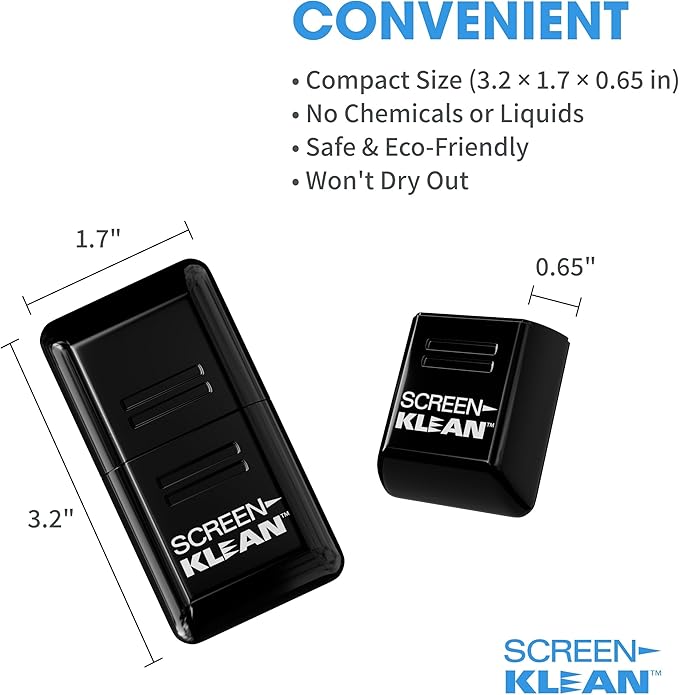 ScreenKlean Tablet Screen Cleaner - Compatible with iPad, Android & Amazon Tablet - with Carbon Microfiber Tech-Injected Black-1 Count (Pack of 1)