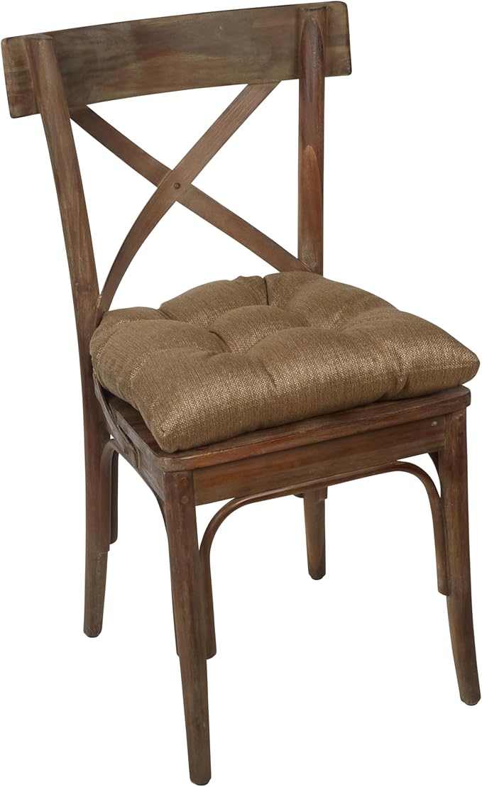 Klear Vu Gripper Overstuffed Universal Non-Slip Dining Chair Cushions for Kitchen Decor or Office Use, U-Shaped Skid-Proof Seat Pad, 15x15 Inches, 2 Count (Pack of 1), Solid Gold