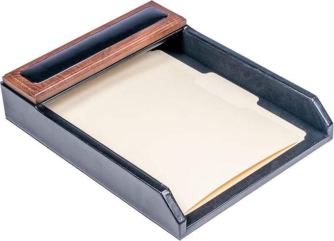 Dacasso Walnut and Leather Desk Set, 3-Piece