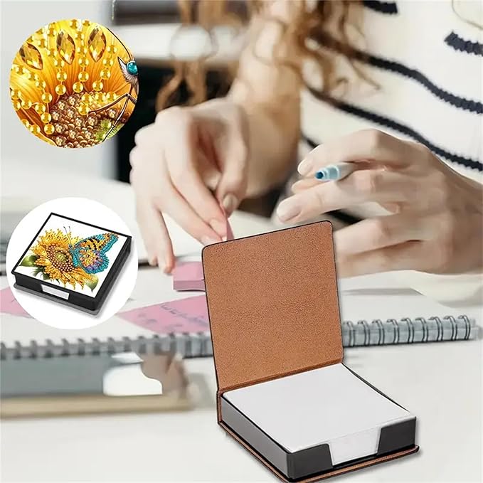 Sunflower Diamond Painting Kit Note Box,Memo Paper Storage Box Diamond Art,Sticky Note Holder Diamond Art,Diamond Painting Memo Pad For Office Desk. (sunflower)
