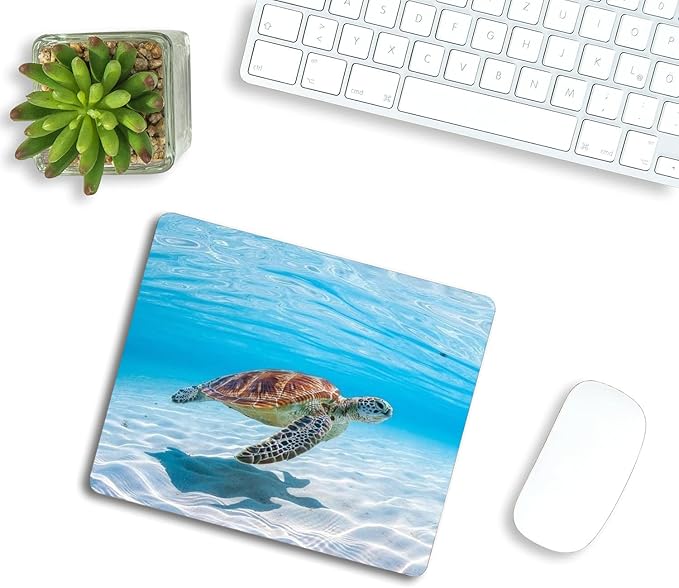 Sea Turtles Mouse Pad Non-Slip Rubber Base Gaming MousePads for Computers Laptop Office, Computer Mouse Pad for Wireless Mouse, 9.5"x7.9"x0.12" Inch(240mm x 200mm x 3mm)