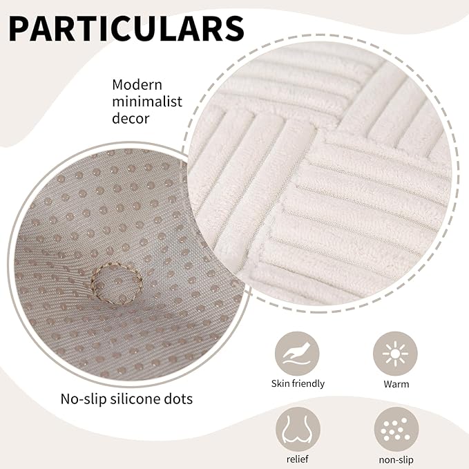 Office Stacking Chair Cushions 4 Pack, Corduroy High Density Foam Kitchen Seat Cushions with Ties, Square 17" x 17" Indoor Non-Slip Dining Chair Pads, White, 4pcs