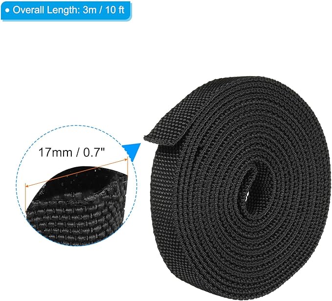 PATIKIL 0.4" Dia 10FT Nylon Protective Hose Sleeve, Cable Cover Sheath Protection for Welding Tig Torch Hydraulic Hose, Black