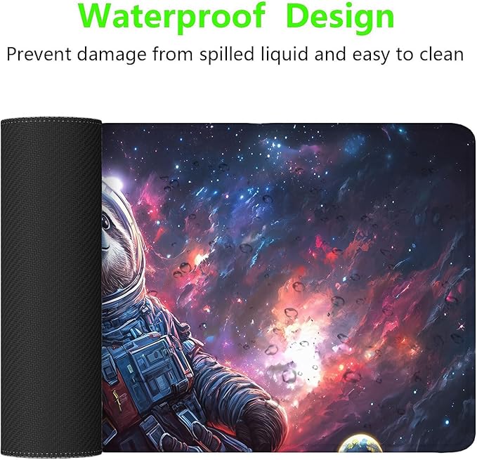 Sloth Gaming Mouse Pad Fantasy Planet Space Galaxy Funny Mousepad XL Large Gaming Mouse Pad Laptop Keyboard Mat Desk Pad 31.5"x11.8" Office Computer Keyboard Laptop Home