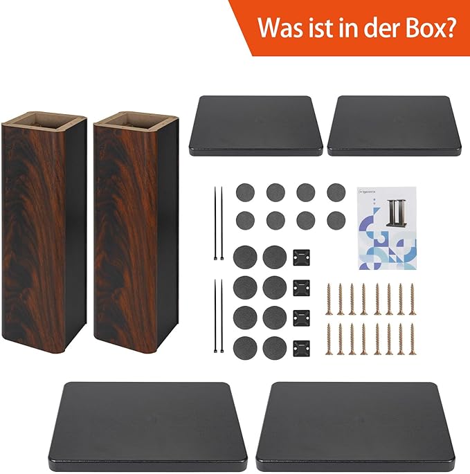 16 Inch (40CM) - Pair-Wood Speaker Stands for Home-Cinema HiFi Desktop and Satellite Speakers Monitor Stands, Enhanced Audio Listening Experience for Home Theaters