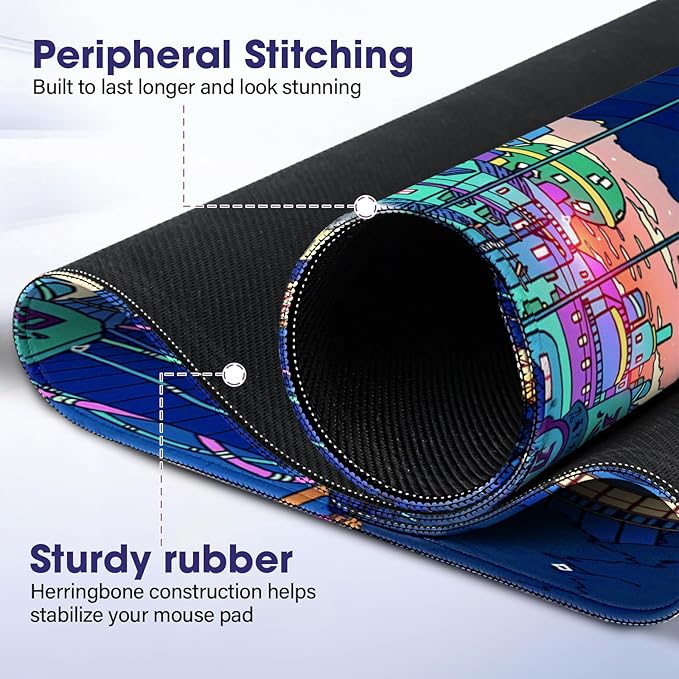 Professional Extended Gaming Mouse Pad - 31.5" x 15.7" Large Desk Mat with Stitched Edges, Waterproof Coating, Non-Slip Rubber Base for Gamers, Esports Pros, Office & Home