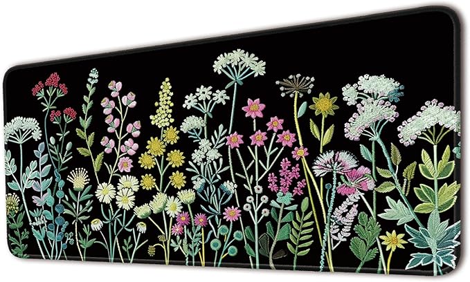 Desk Pad Protector, Office Desk Mat, Large Mouse Pad, Non-Slip Desk Blotter, 23.6x11.8 inch, Watercolor Flower
