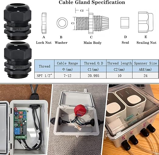 Zulkit 2pcs Junction Box ABS Plastic Dustproof Waterproof IP65 Electrical Boxes Hinged Shell Outdoor Universal Project Enclosure, 5.9 x 3.9 x 2.8 inch