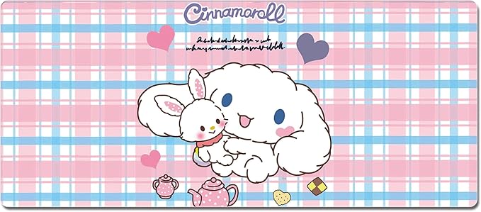 XXL Extended Gaming Mouse Mat/Pad - Large, Wide (Long) Mousepad, Stitched Edges | 27.6"x11.8"x0.08" Dimensions-Cute Kawaii Cartoon Design for Women Girls