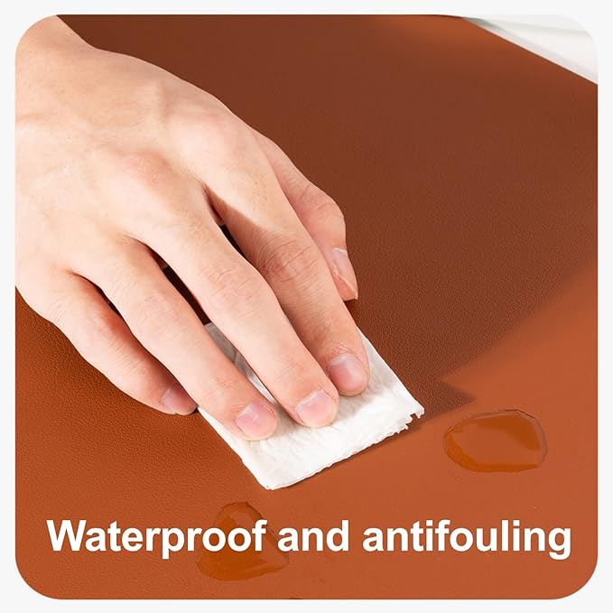 Large Double-Sided Desk Mat, 31.5''×15.7'', PU Leather Mouse Pad, Waterproof Desk Pad, Laptop Leather Desk Mat, Protector for Keyboard and Mouse for Office and Home (Red+Black)