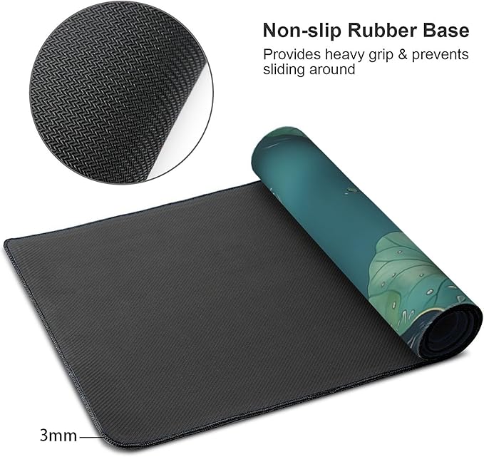 Large Extended Gaming Mouse Pad with Stitched Edges, (35.4X15.7In) Durable Non-Slip Natural Rubber Base, Waterproof Computer Keyboard Pad Mat for Esports Pros/Gamer/Desktop/Office/Home (B)