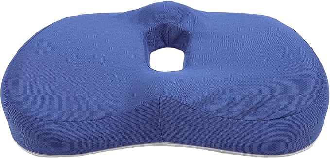 Memory Foam Seat Cushion 18x18 Inches Breathable Mesh Cover Removable Washable Non Slip Base 50% Pressure Relief for Long Sitting Back Pain Relief on Office Car Plane