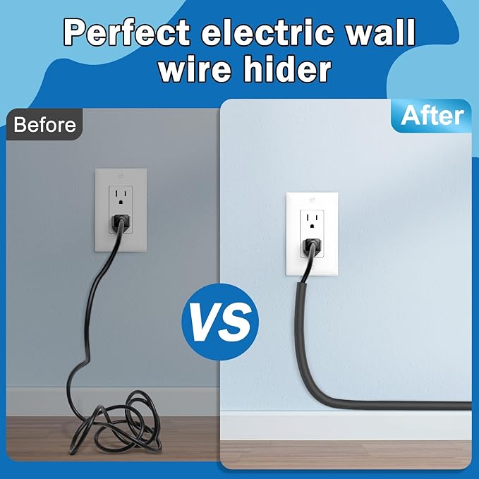 UOMTFAI Wall Cord Hider 118 Inch - Self-Adhesive Wire Cover Raceway for Walls, Flexible PVC Cable Concealer for Home and Office, W0.59 H0.39in - Black