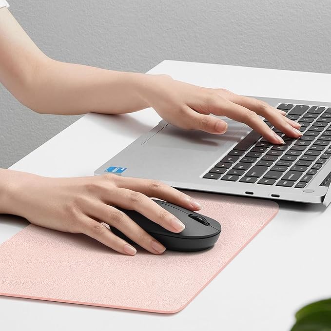 Leather Desk pad Protector,Large Mouse Mat Laptop Desk PadLaptop Computer Desk Keyboard Mat for Office/Work/Home/Decor(Pink, 11in*8in)