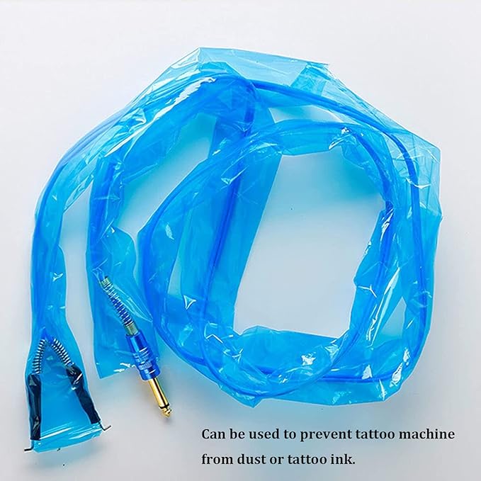 Tattoo Clip Cord Covers - 125PCS Clip Cord Covers Tattoo Clip Cord Sleeves Tattoo Clip Cord Bags Disposable Tattoo Machine Bags for Tattoo Supplies Tattoo Accessories(Blue)
