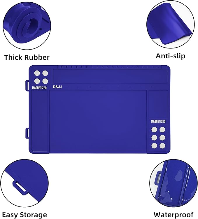 CKPART Gun Cleaning Mat, Premium Magnetic Pad With Organizer Parts Tray, Anti-Slip Rubberized Pistol Mat, Protective Workbench Mat for Gun Cleaning (16.5"x 10.43")