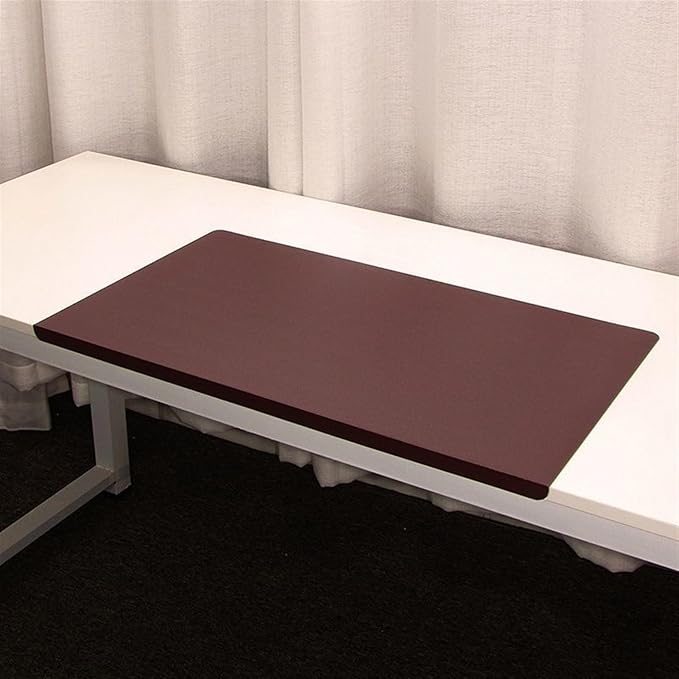 Lifup Non-Slip Desk Pad Protector, Self Adhesive Writing Mat with Full Grip Fixation Lip, Waterproof PU Leather Large Mouse Pad for Home Office Gaming Dark Brown 27.6" x 15.7"