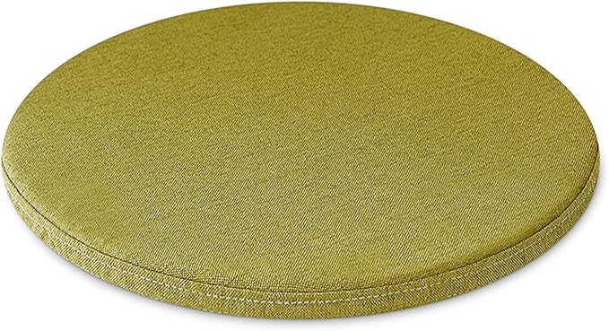 Detachable Cushion, Round Memory Foam Chair Pad, Non-Slip Design Soft Breathable Comfortable Seat Cushion, Suitable for Living Room, Dining Room,Office,With zipper, Washable -14x14inch- Matcha Green
