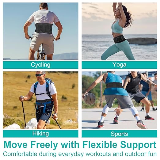 Breathable Back Brace for Lower Back Pain Relief – Lightweight Mesh Lumbar Support Belt with Dual Adjustable Straps, Thin Under-Clothes Back Support for Everyday Work & Housework for Men & Women