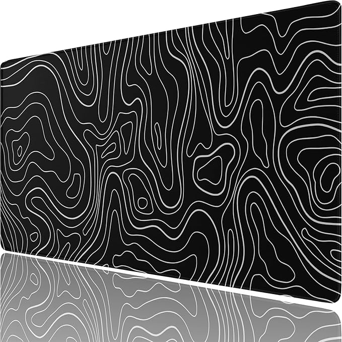 Large Gaming Mouse Pad, Water Resist Fabric XXL Extended Mousepad with Non-Slip Rubber Base, Stitched Edge, Computer Keyboard Big Mat for Gamer, Office, Home, 31.5" x 15.7", Terrain
