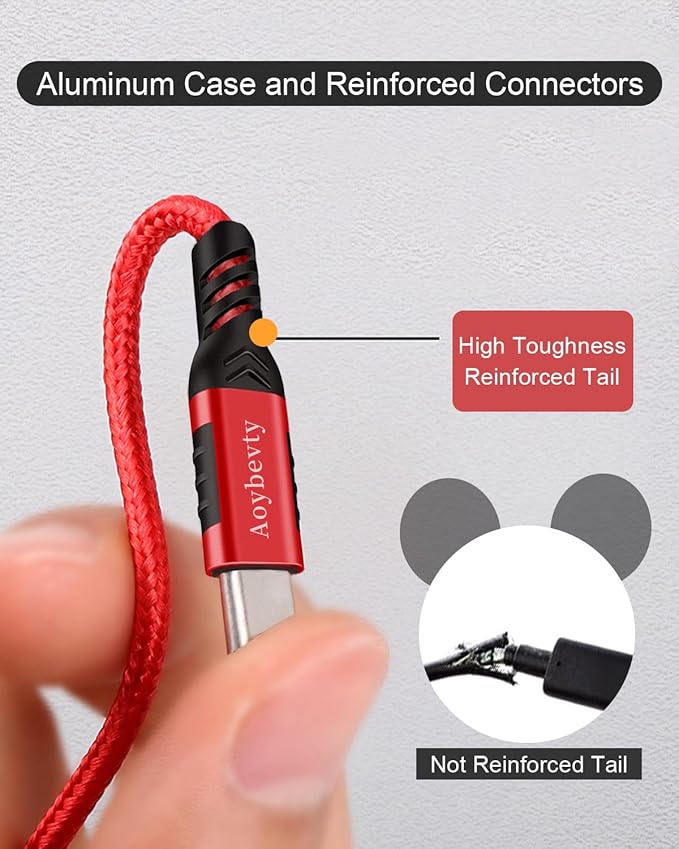 USB A to USB C Cable 3.3ft+6.6ft (Red), 10Gbps Data Transfer and 60W 3A Fast Charging Cable, USB C 3.1/3.2 Cable for Samsung Galaxy S22 S21 S20 S10 iPad Pro and Other Type-C Devices