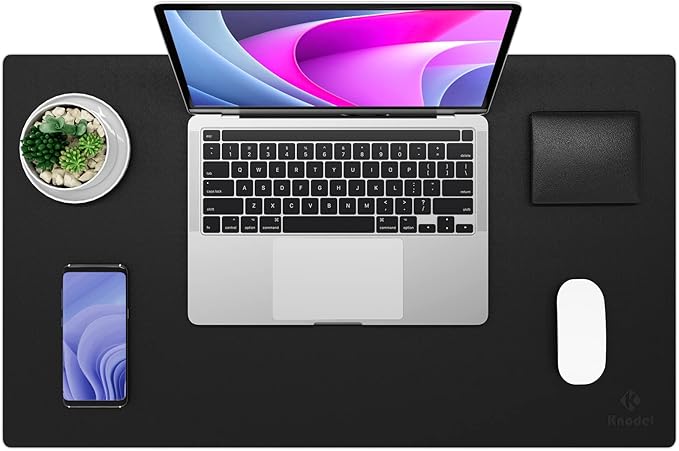 K KNODEL Non-Slip Desk Mat, Desk Pad, Desk Blotter, Desktop Mat for Desk, Small Desk Protector, Office Computer and Laptop Mat for Desk (23.6"x13.8", Black)