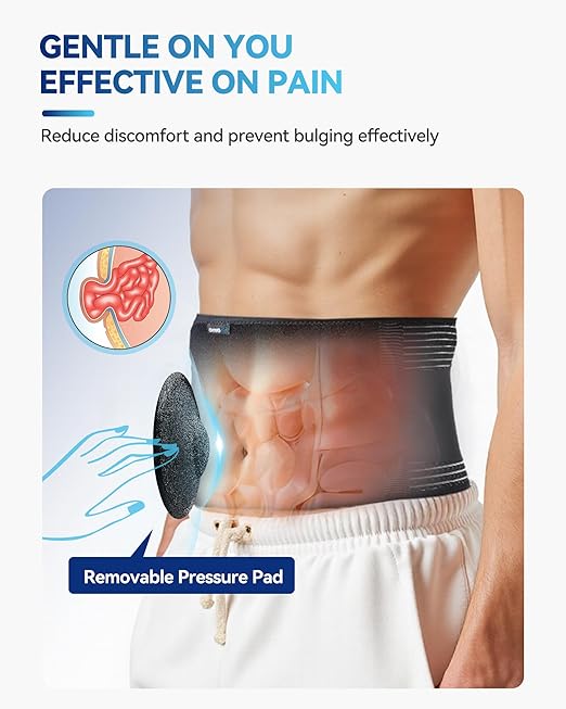 Abdominal Binder with Pressurized Strap & 3D Pad for Umbilical Hernia Support,Adjustable, Discreet Under Clothing, Discreet for Men & Women