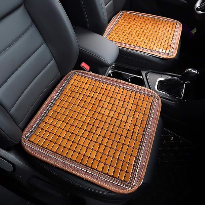 Maricome 2PCS Bamboo Seat Cushions Summer Chair Cushion Car Seat Pad, Breathable Anti-Slip Size 45X45CM