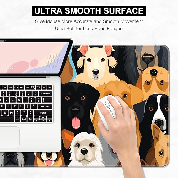 Desk Pad, 32" x 16" XXXL Extended Large Gaming Mouse Pad, Desktop Decor Desk Mat, Men Women Office Supplies and Accessories, Cute Anime Mouse Mat for Laptop & Keyboard, Gentleman Dog