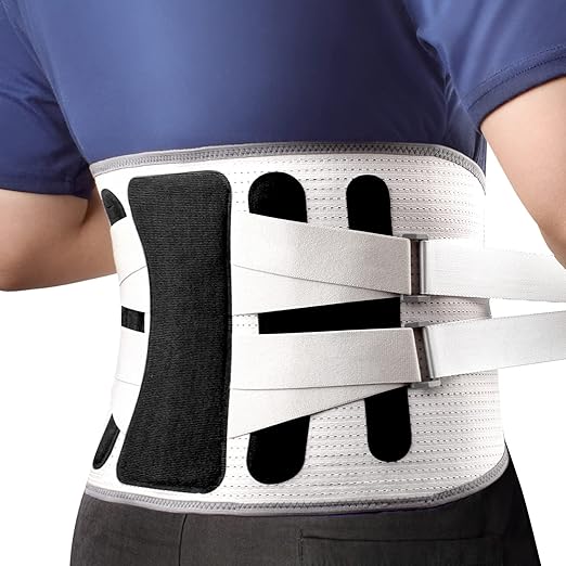 Back Brace for Lower Back Pain - Lumbar Support with Bionic Support System, Adjustable Belt for Men Women, Relieves Sciatica, Herniated Disc, Scoliosis, Posture Correction for Workout, Daily Use, Heavy Lifting(Black,XX-Large)