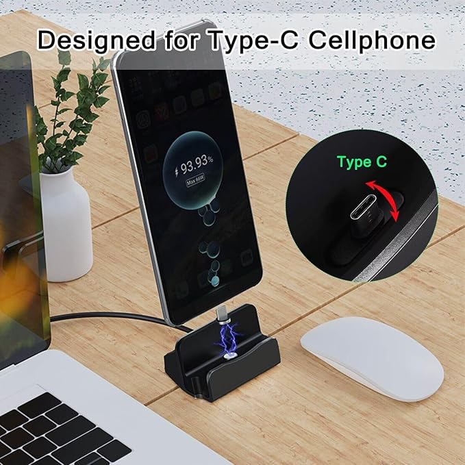 USB C Phone Dock Station for iPhone 15/16, Galaxy, Google Pixel, LG, HTC & More, Phone Charging Stand Cradle for Desk Nightstand, USB C Charging Dock Stand for Switch/Switch Lite