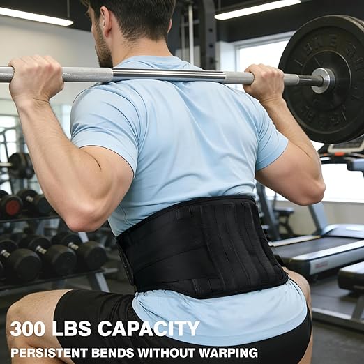 Back Brace for Lower Back Pain Relief, Wide Lumbar Support Belt for Men & Women, 5 Removable Metal Stays, Herniated Disc, Sciatica, Work & Lifting, Breathable Back Support (X-Large 45"-50.9")