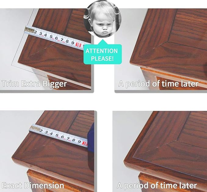 NECAUX 17 x 54 Inch Frosted Table Protector, 1.5mm Thick Plastic Desk Pad Mat & Top Cover for Coffee, Writing, Dresser, Vanity & Makeup Tables