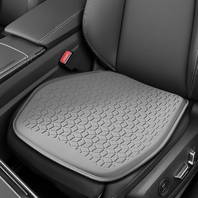 Gel Car Seat Cushion, Office Chair Cushion, Non-Slip & Comfortable Automotive Chair Protector Pad for Driving, Breathable Automotive Front Seats Pad Universal for Car SUV Truck (Gray)