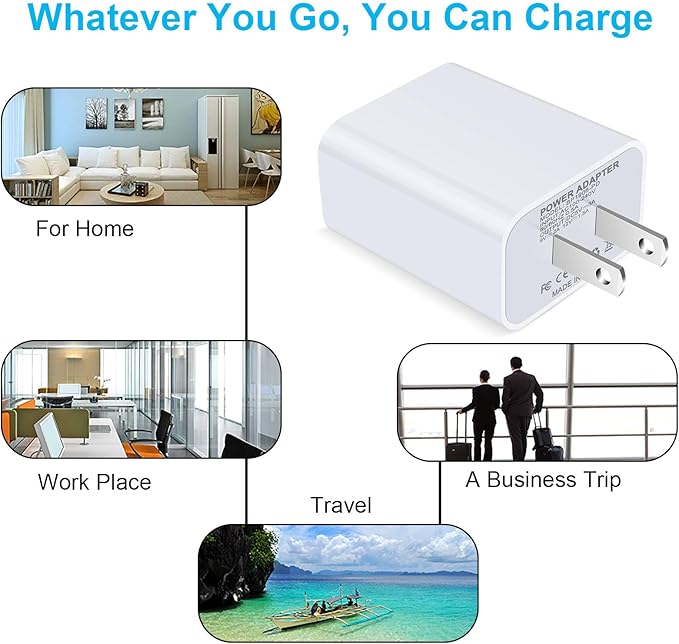 Type C Charging Block iPhone Charger Box for iPhone 17 16e 15 14 13 12 Pro/Max/XS/XR/X/8, Samsung Galaxy S26 S25 Ultra S24 S23 S22 A07 A53 A32 A12 A52, Pixel 10/9/8/7, USB Wall Plug Charger Cube Brick