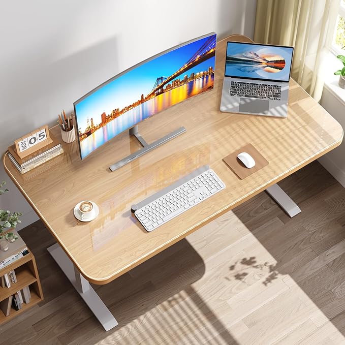 NATRKE Clear Desk Mat, 47.2"x23.6" PVC Transparent Pad, Protector Mat with Round Edge, Heat Resistant & Waterproof Clear Desk Writing Pad, Non-Slip Plastic Desk Pad for Desktop Home