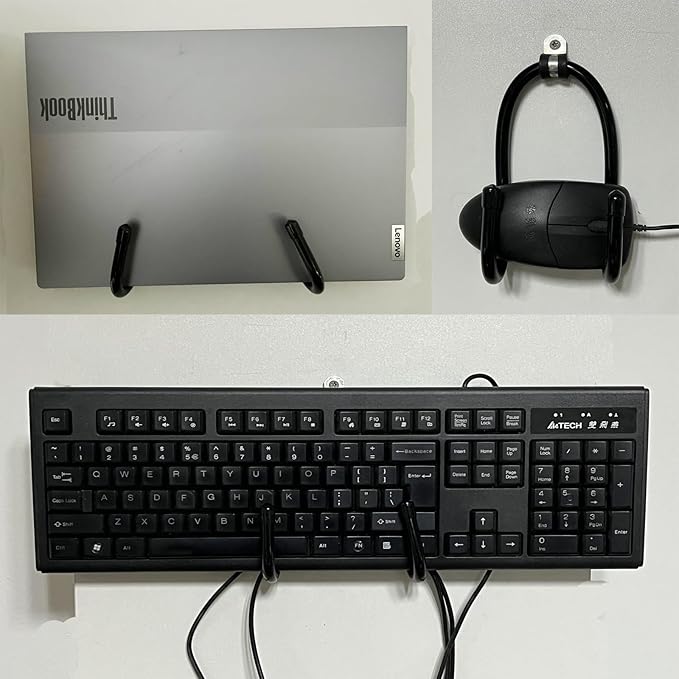 Laptop Wall Mount Holder, Universal Adjustable Storage Organizer for Laptops, MacBook, Keyboard, Tablets, Mouse,iPad & More for Office and Home Great for Freeing up Desk Space.