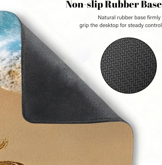 Sea Beach Sun Large Mouse Pad Non-Slip Rubber Long Gaming Desk Mat Big Computer Keyboard Mousepad Waterproof Protector Wristing Pad for Gaming Office Home Decorative 31.5 X 11.8 Inch